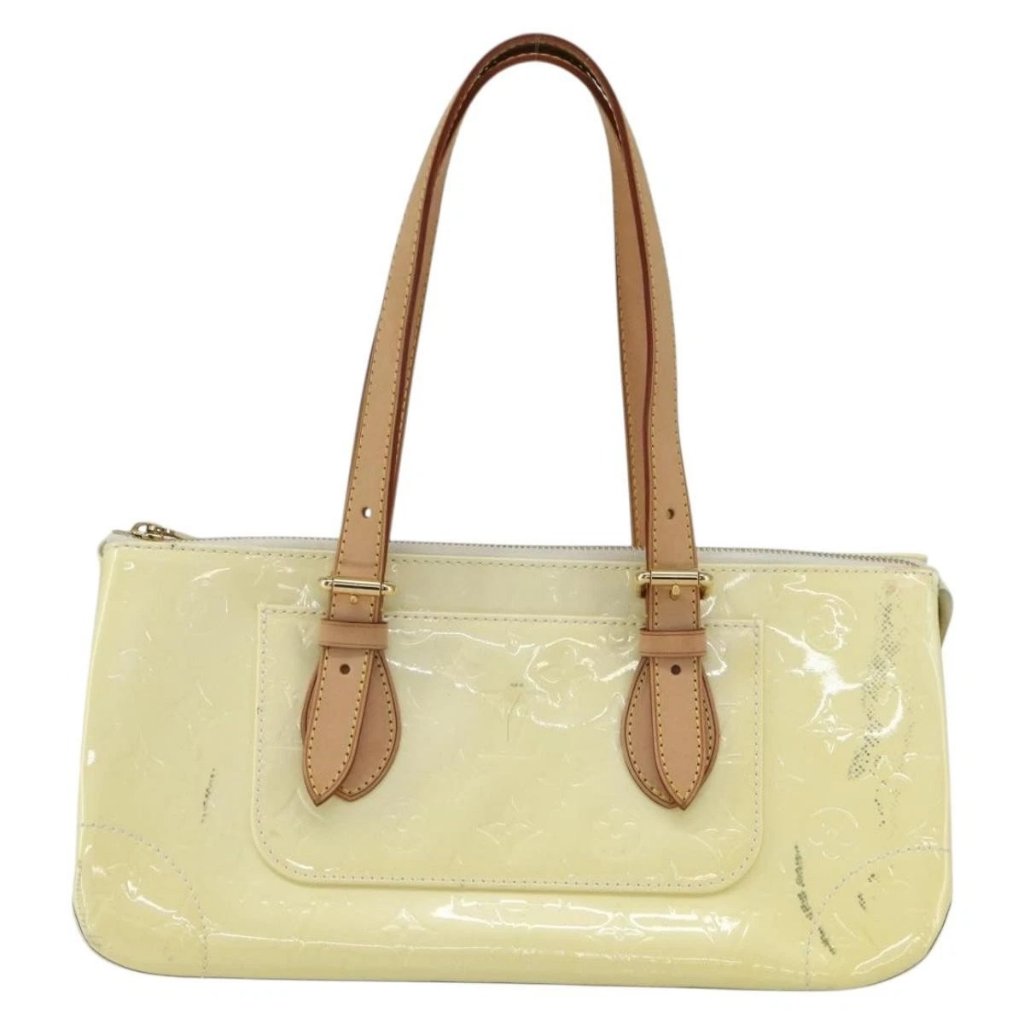 Louis Vuitton Monogram Vernis Rosewood Avenue Hand Bag Perle M93508 Auth Ka519